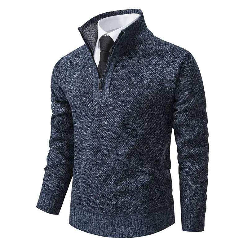 Warm Fleece Lined Mid Zip Pullover