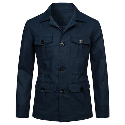 Classic Safari Style Cotton Jacket for Men