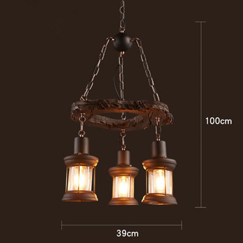 Rustic Wooden LED Pendant Light