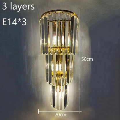 Beautiful Crystal Column Wall Light With Soft Glow