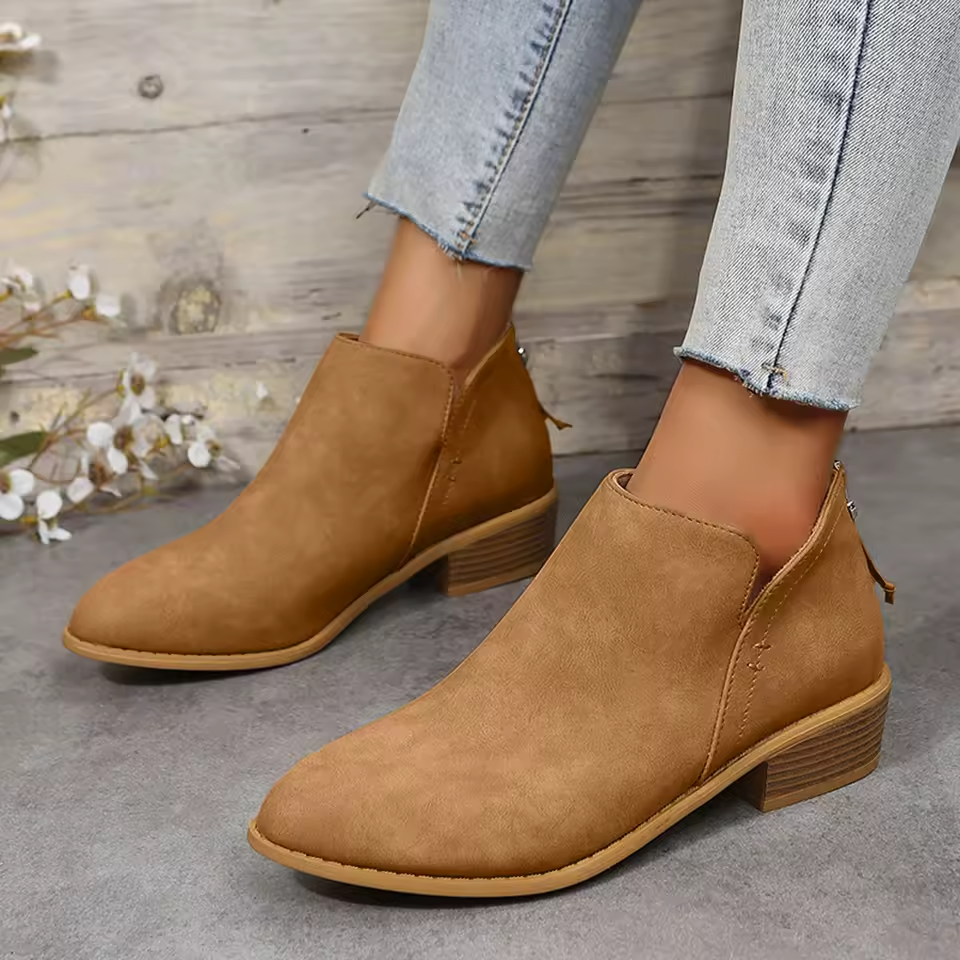Ladies High Heel Ankle Boots Pointed Toe