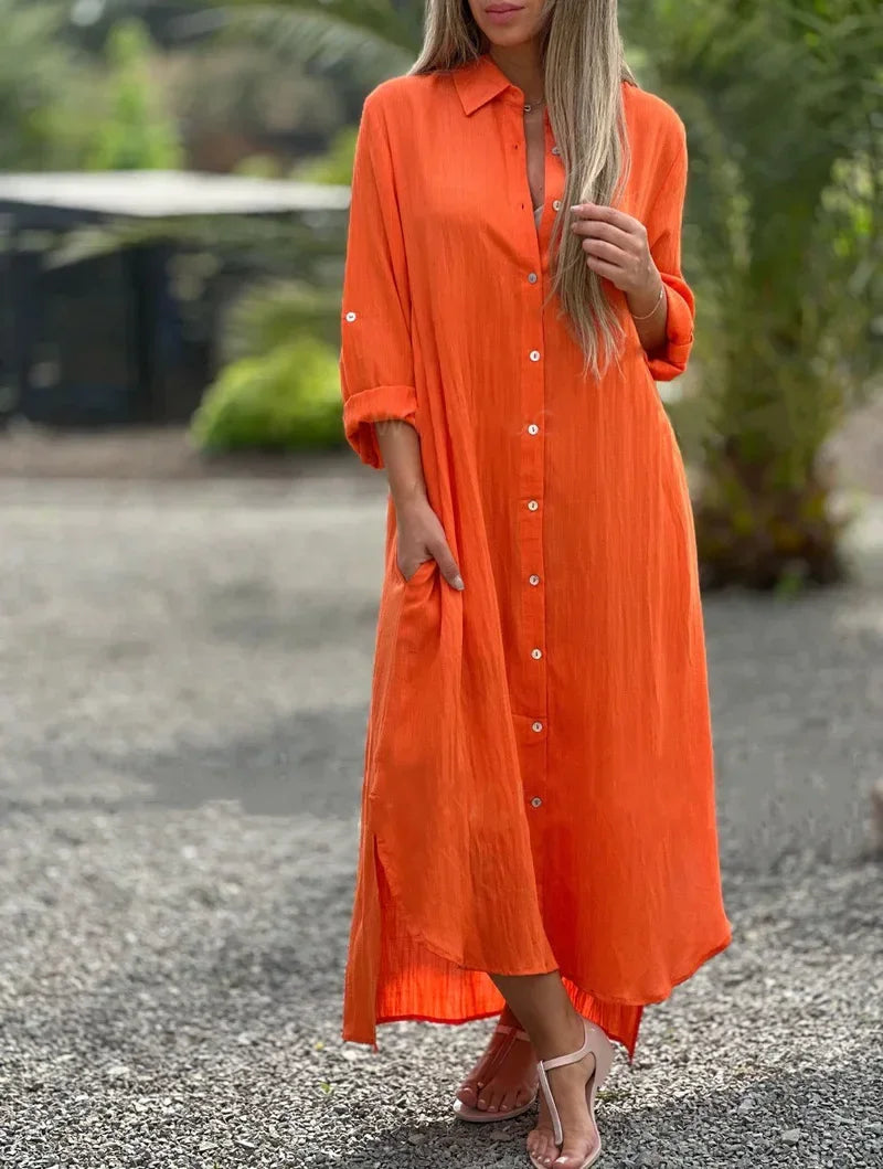 Pretty Lightweight Natural Summer Dress for Women