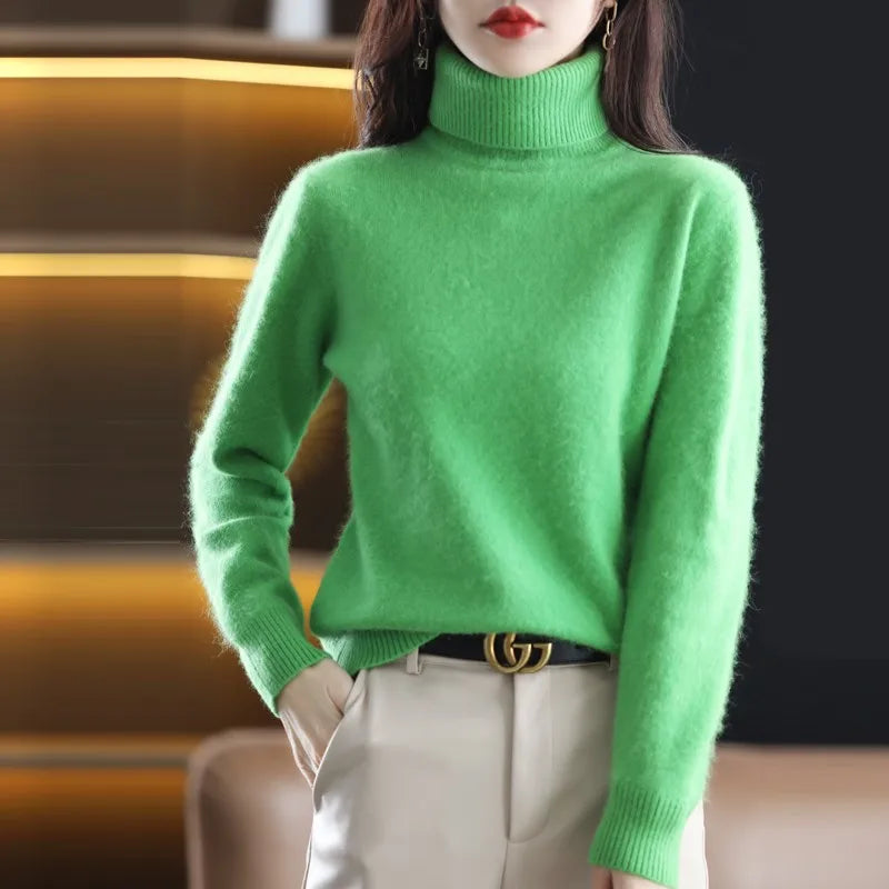 Soft Cashmere Turtleneck Sweater For Women - VogeLuxe
