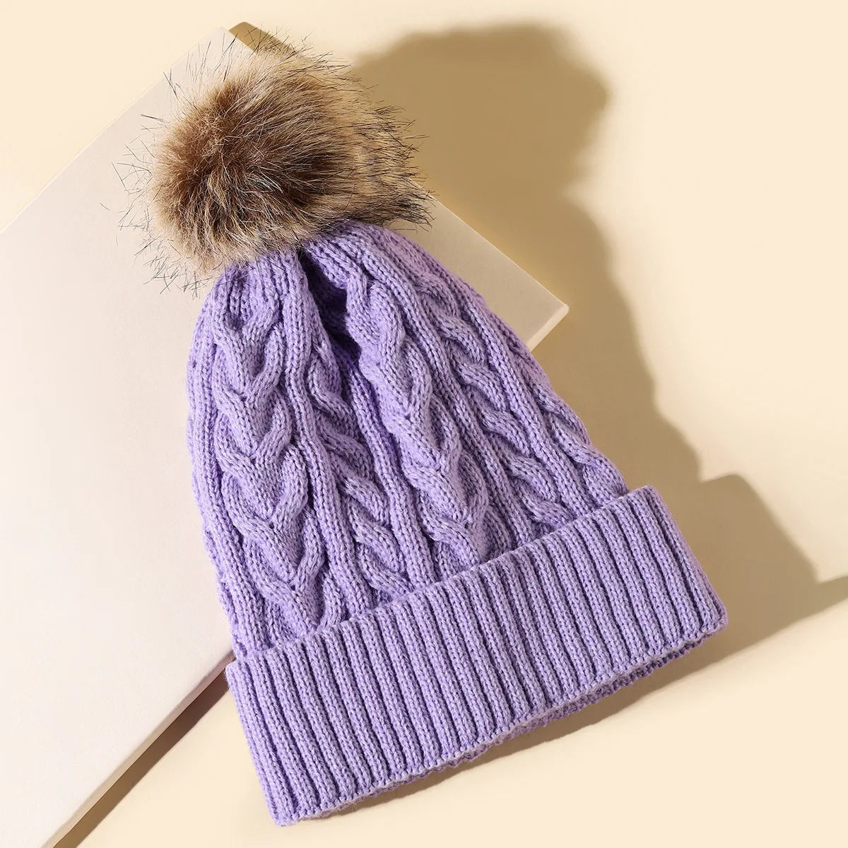 Soft Fuzzy Winter Beanie for Ladies