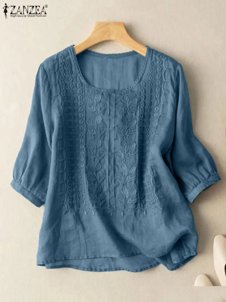 Classic Floral Crochet Top - Beautiful Embroidered Blouse