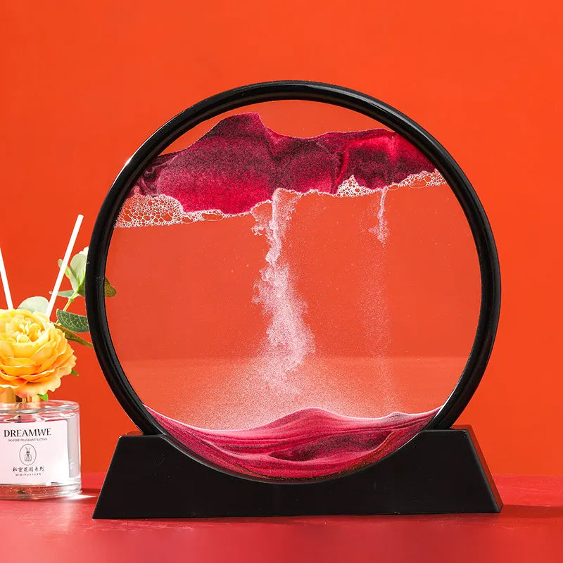 Decorative Glass Hourglass With Colorful Moving Sand