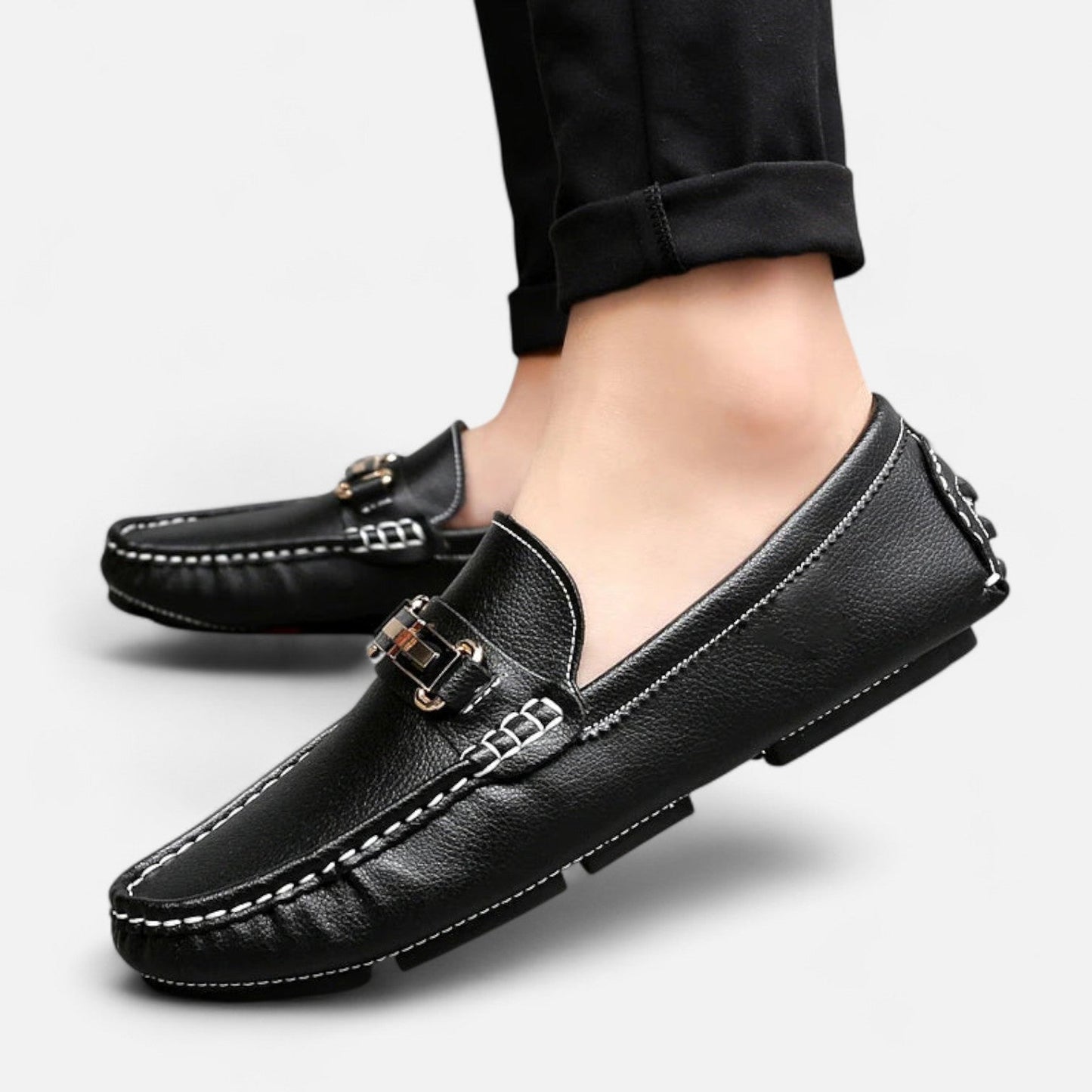 VogeLuxe | Men’s Leather Horse Bit Driving Loafers