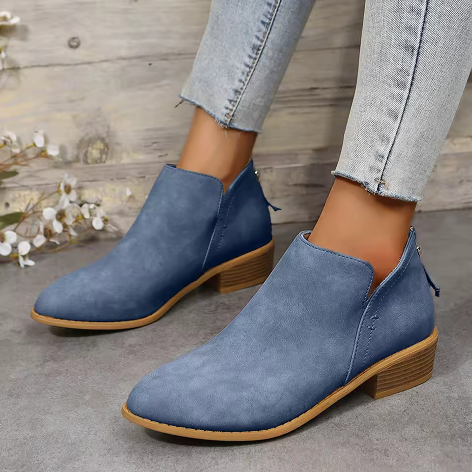 Ladies High Heel Ankle Boots Pointed Toe