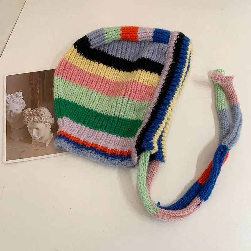 Fashionable Stripe Fleece Earmuffs for Ladies