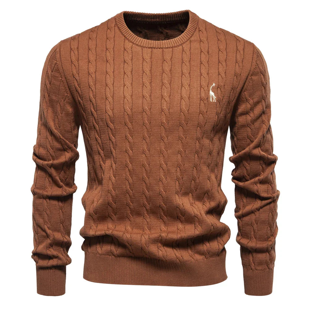 Cozy Mens Animal Print Crew Sweater