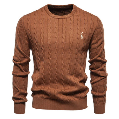 Cozy Mens Animal Print Crew Sweater