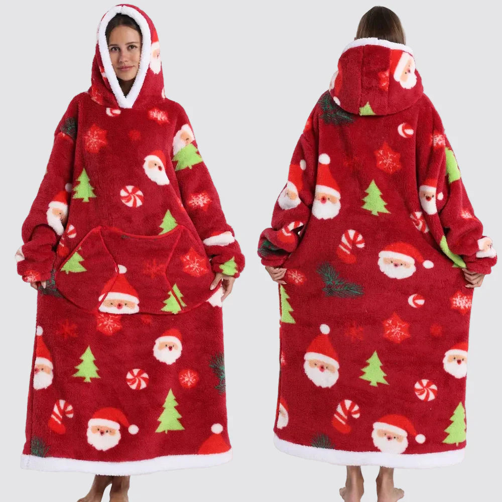 Cozy Wearable Hooded Blanket for Adults