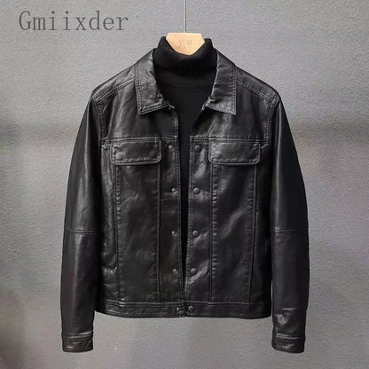 Slim Fit Men's PU Leather Bike Jacket - BritishElegance