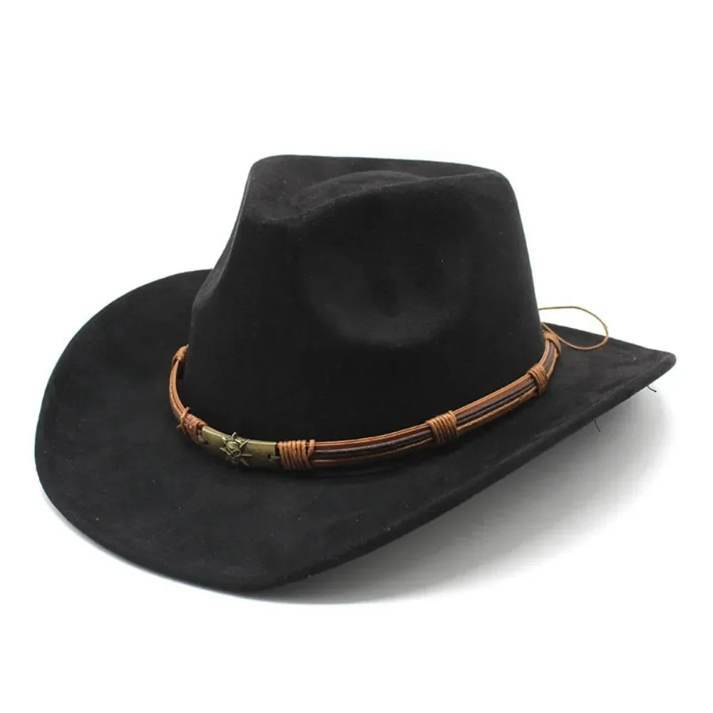 Classic Cowboy Felt Hat with Bull Design