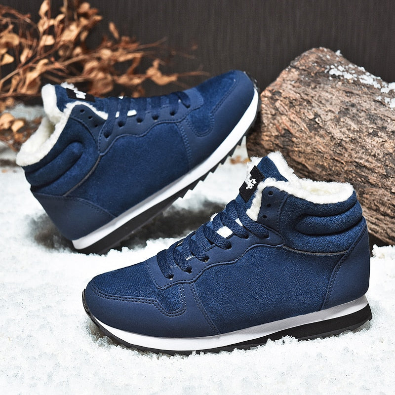 Men's Insulated Warmth Sneakers - Faux Fur Lined Waterproof Shoes