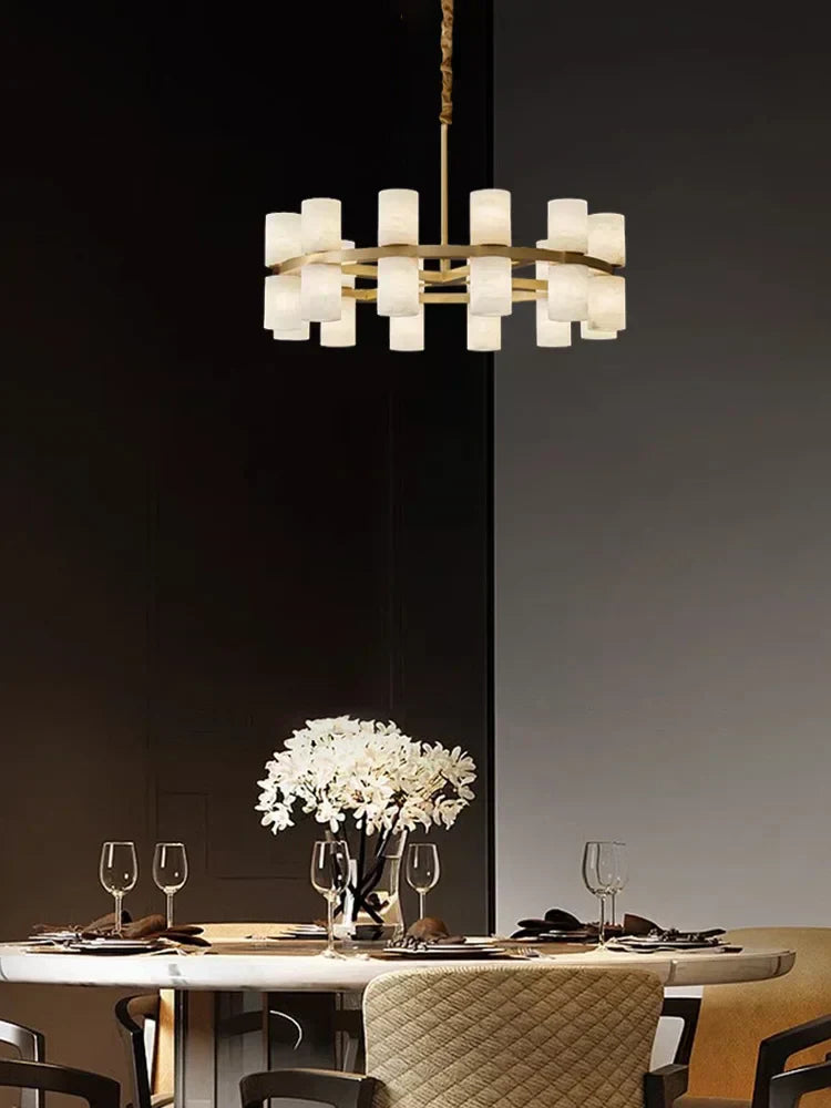 Elegant White Stone Table Lamp