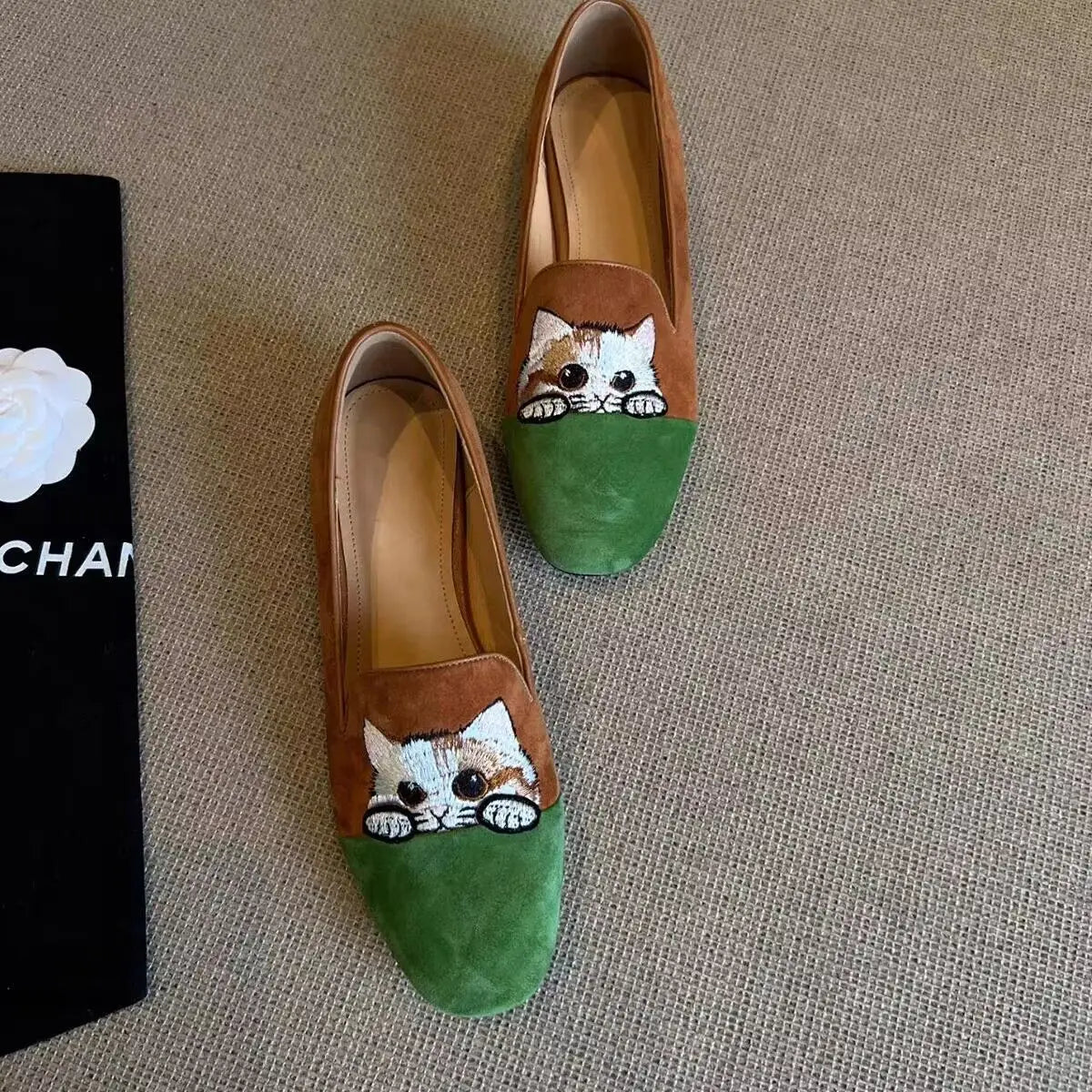 Kitty Printed Dance Slipper Shoes