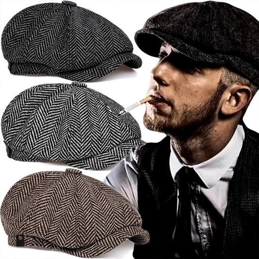 Classic Wool Newsboy Cap - Traditional Unisex Hat - VogeLuxe