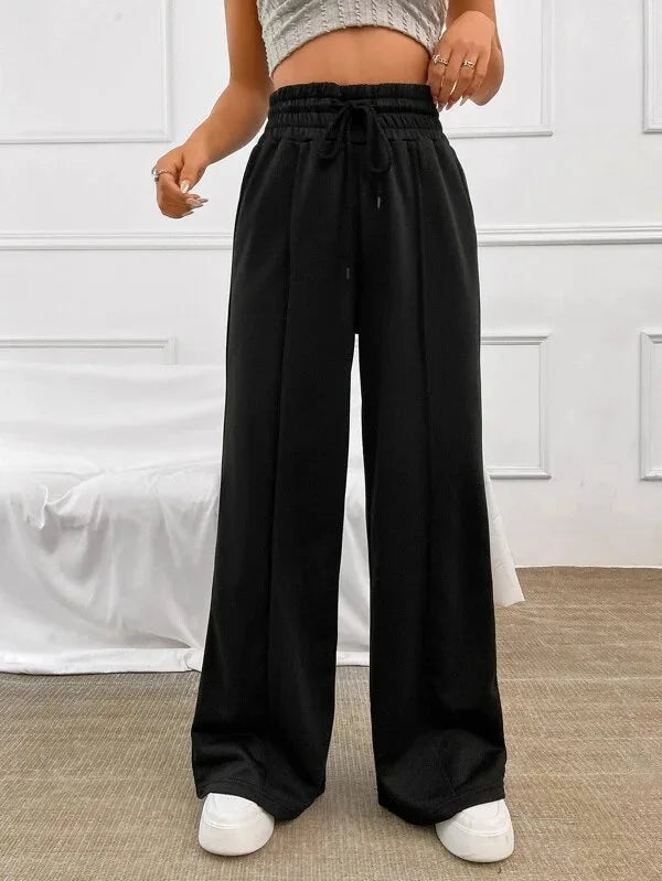 Comfortable Women's Jogger Pants – High Waist Wide Leg Trousers