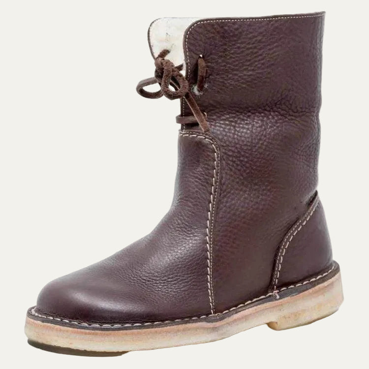 VogeLuxe | Women’s Mid Calf Shearling Lined Leather Boot