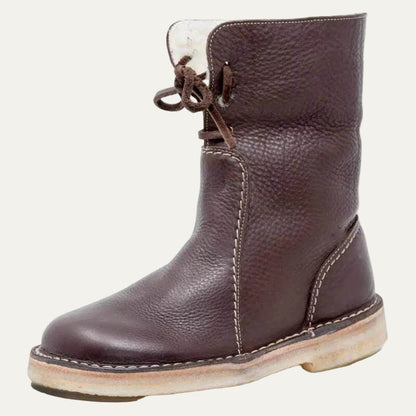VogeLuxe | Women’s Mid Calf Shearling Lined Leather Boot