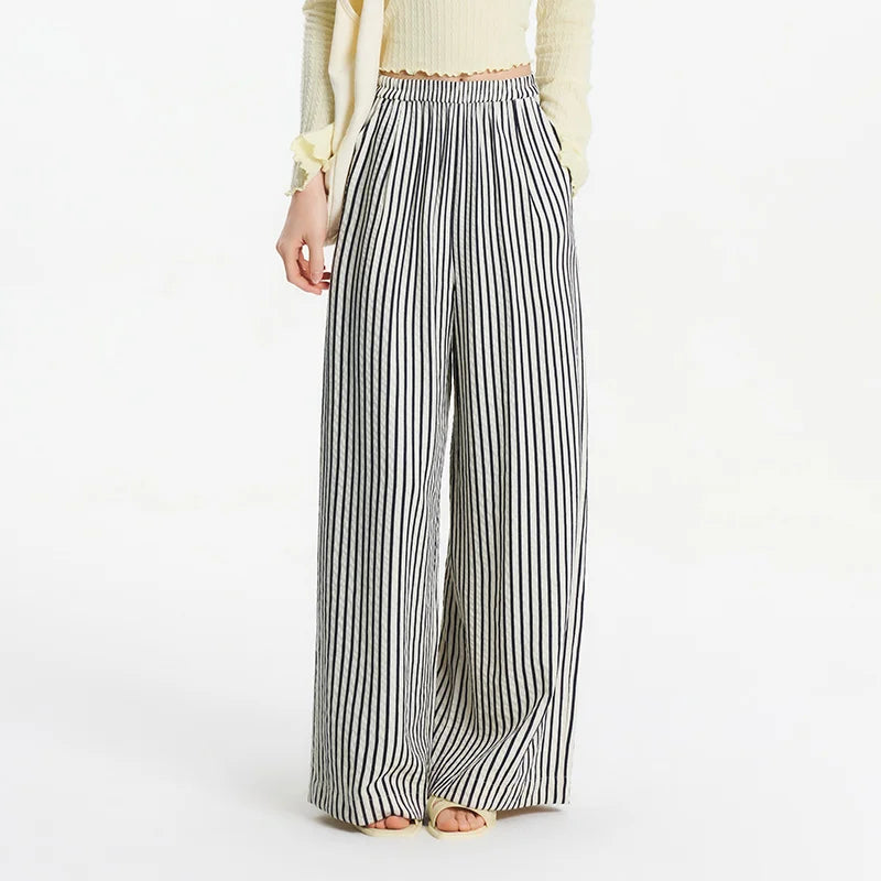 Comfortable Wide Leg Striped Palazzo Pants