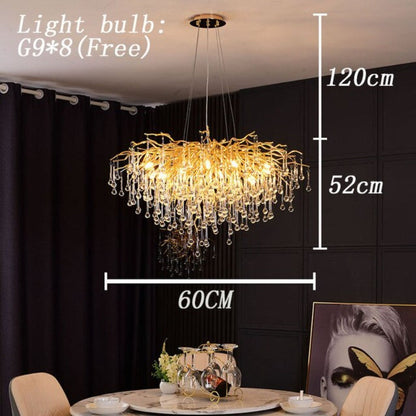 Luxury Crystal Drop LED Ceiling Light