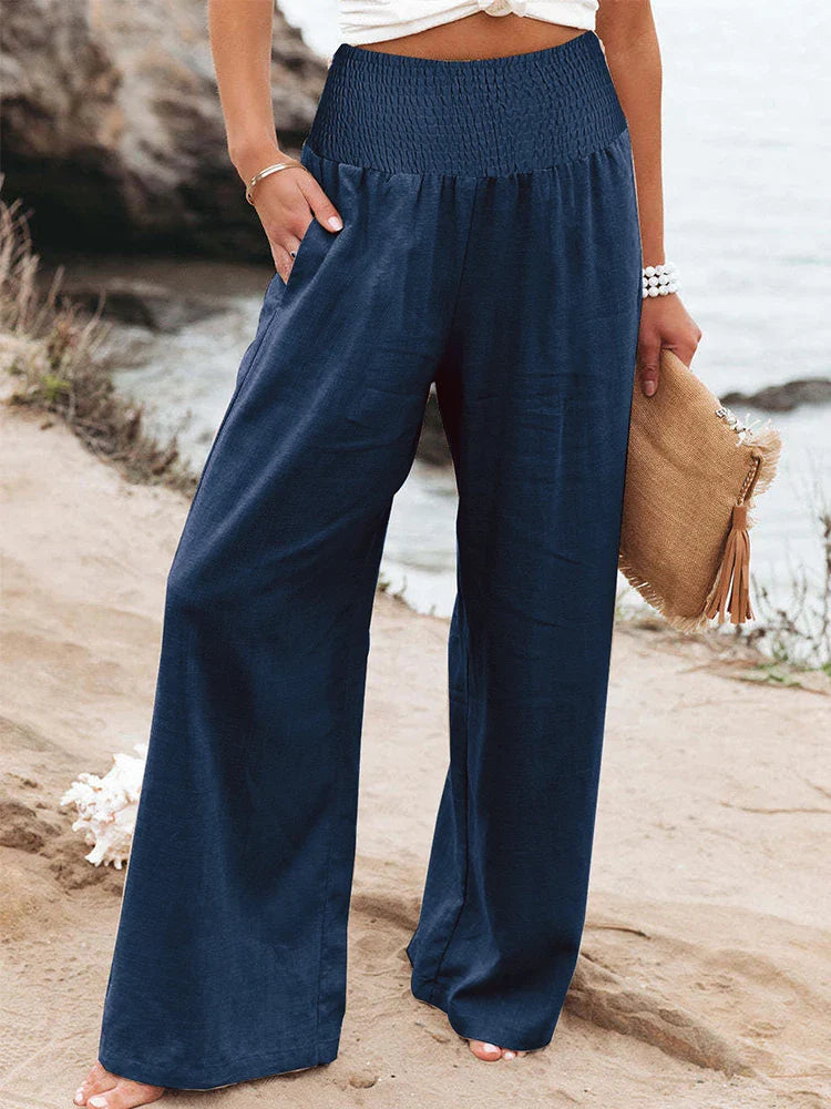 Comfortable High Waist Loose Fit Linen Pants