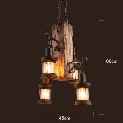 Rustic Wooden LED Pendant Light