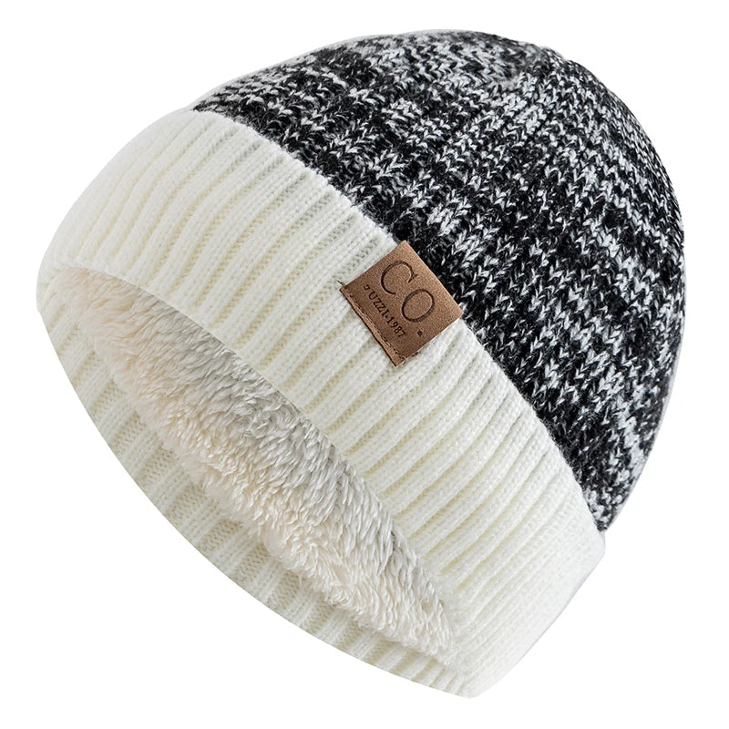 Warm Double Tone Fleece Lined Winter Hat