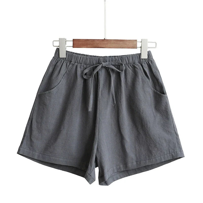 Comfortable Casual High Waist Linen Shorts