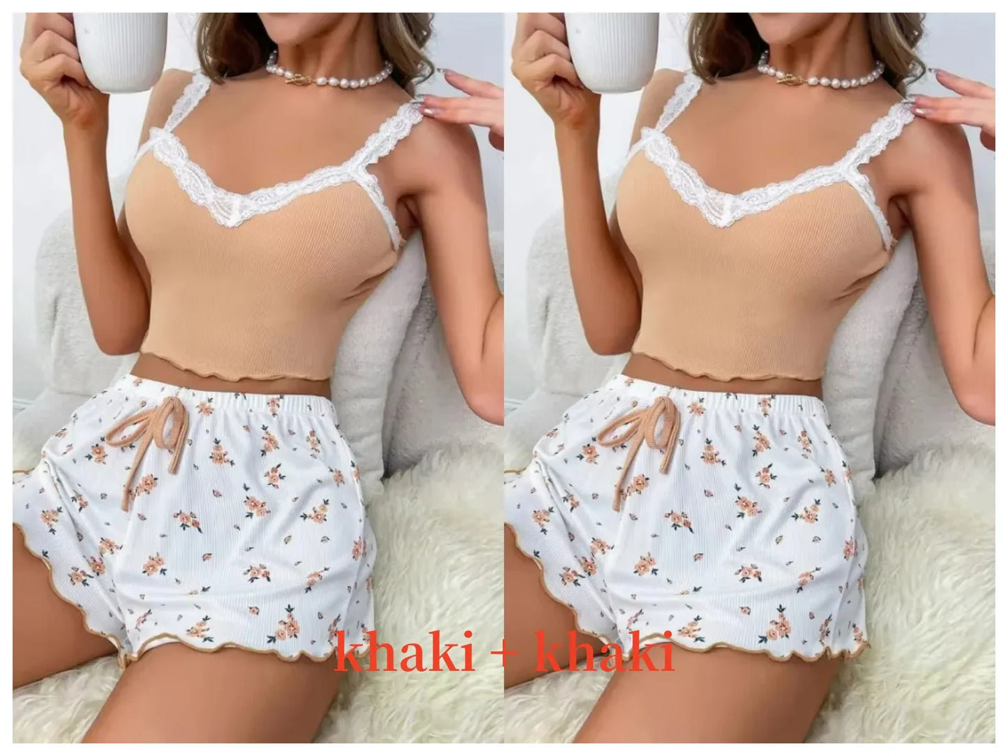 Soft Pastel Pink Sleepwear Pajama Set for Women