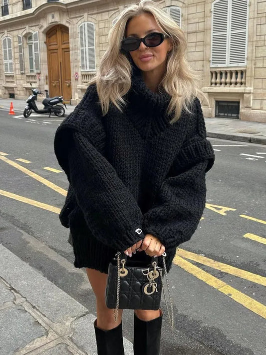 Women's Cozy Long Knit Sweater Dress - VogeLuxe