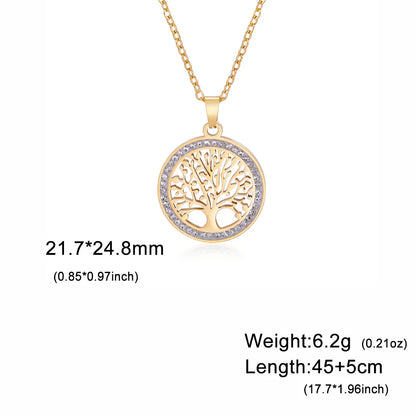 Nature Inspired Tree of Life Crystal Pendant Necklace