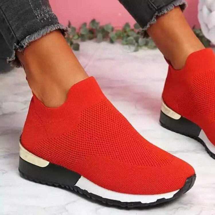 Women's Breathable Casual Sneakers with Metallic Accents