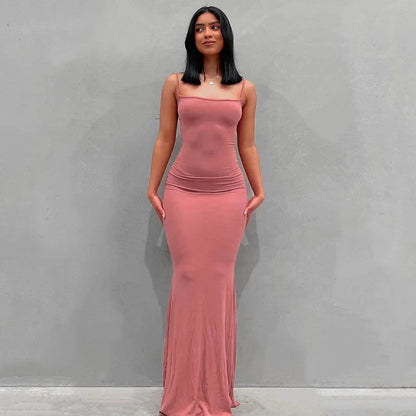 Elegant Halter Neck Evening Maxi Dress