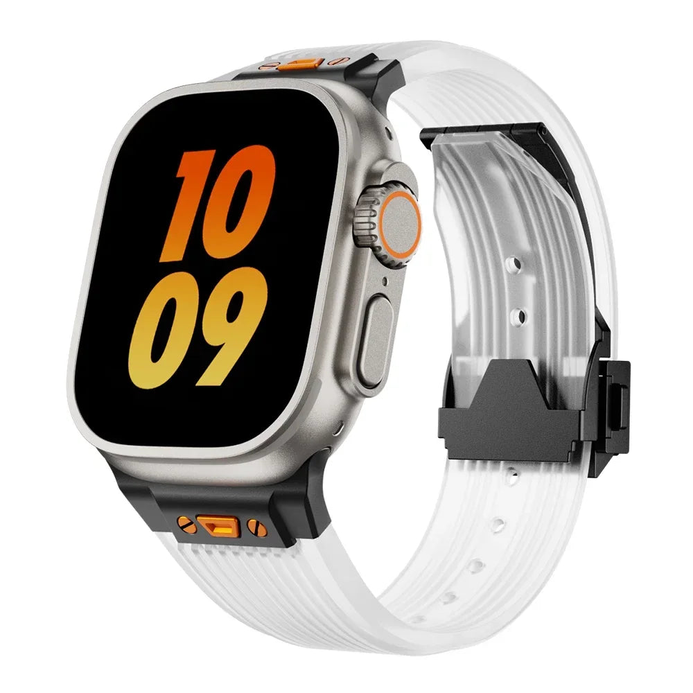 Flexible Clear Apple Watch Silicon Strap Daily Wear