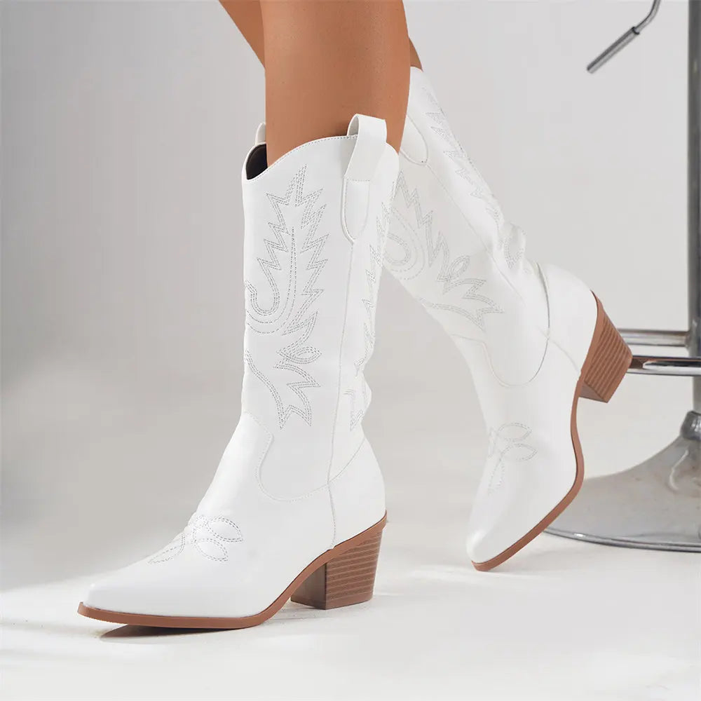 Women's Decorative Ankle Block Heel Western Boots