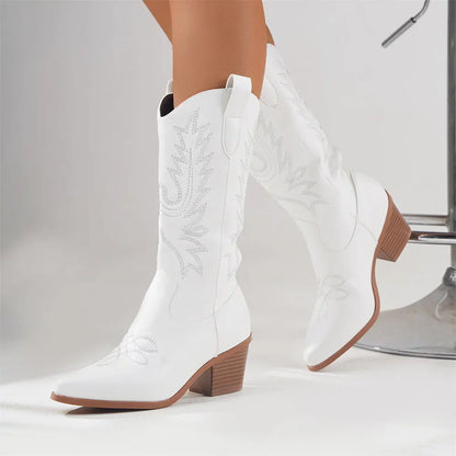 Women's Decorative Ankle Block Heel Western Boots
