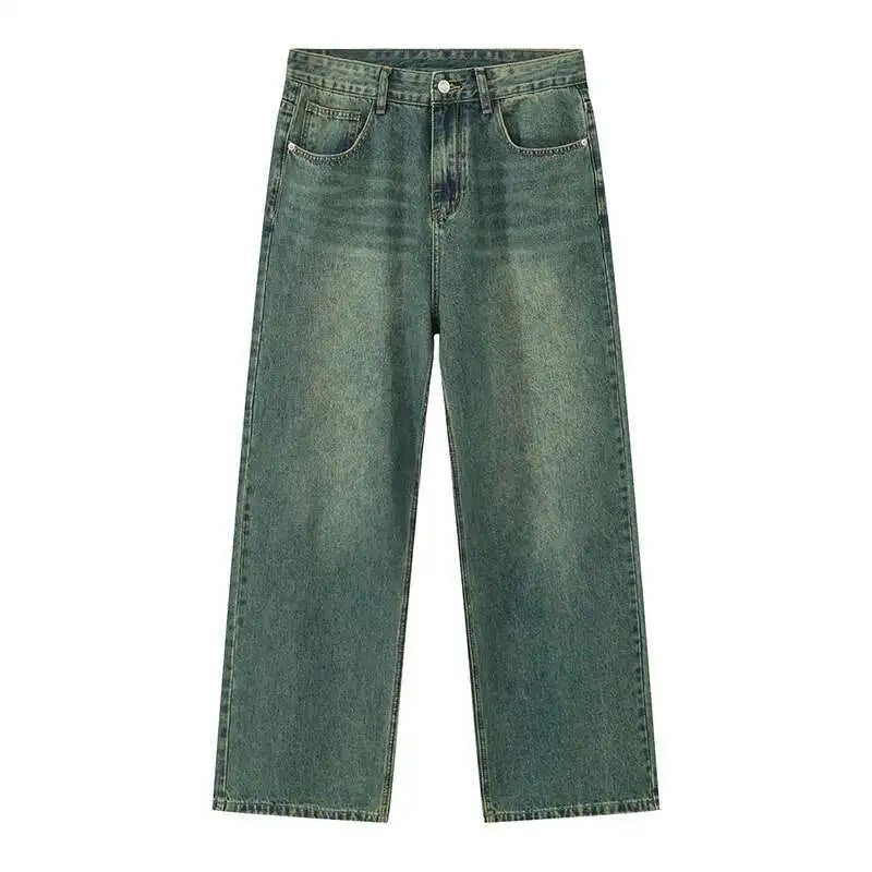 Relaxed Fit Men's Distressed Straight Leg Jeans