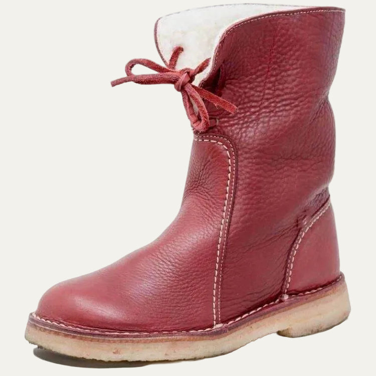 VogeLuxe | Women’s Mid Calf Shearling Lined Leather Boot