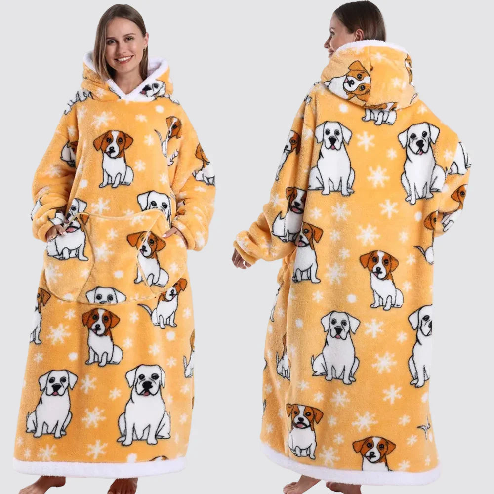 Cozy Wearable Hooded Blanket for Adults