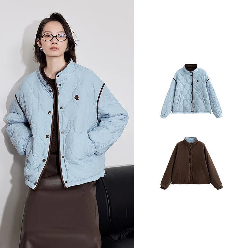 Bold Panelled Warm Winter Parka Coat for Women