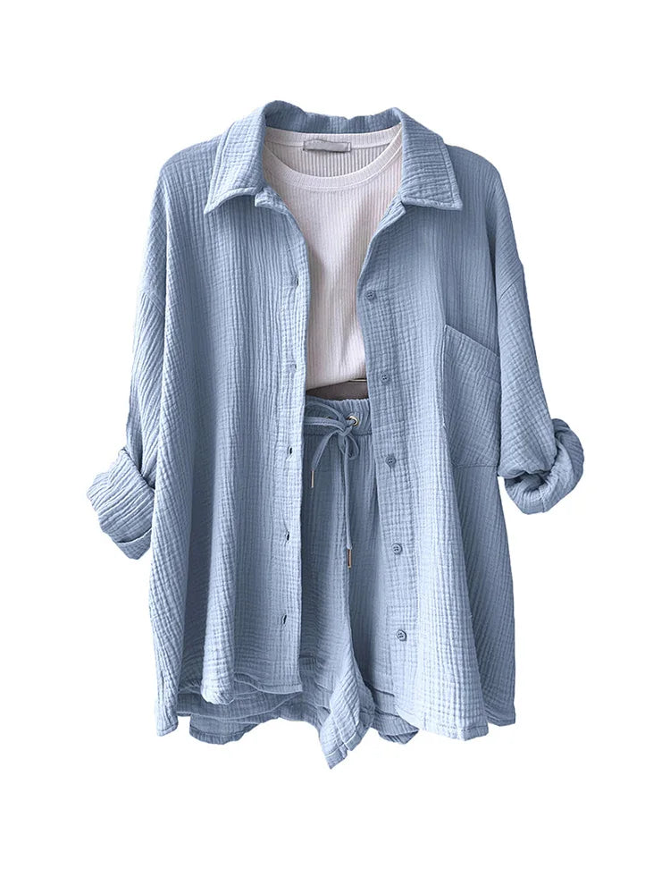 Easy Breezy 2-Piece Summer Muslin Suit Set