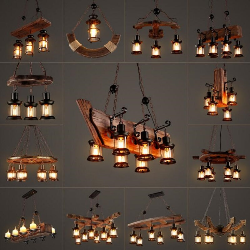 Rustic Wooden LED Pendant Light - VogeLuxe