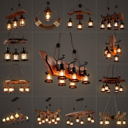 Rustic Wooden LED Pendant Light - VogeLuxe