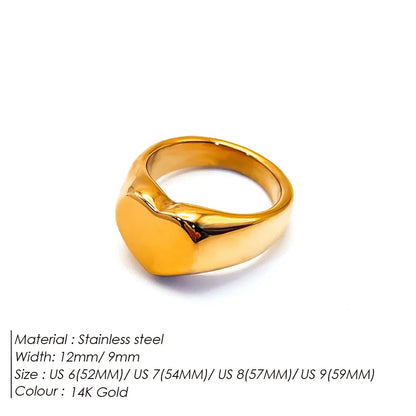 Simple Gold Tone Circular Women's Party Ring