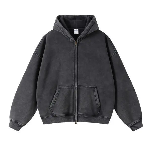 Premium Distressed Full Zip Urban Hoodie