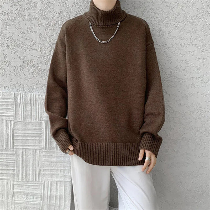 Cozy Mens Large Turtleneck Winter Sweater