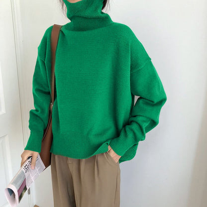 Cozy Women's Big Knit Turtleneck Winter Sweater